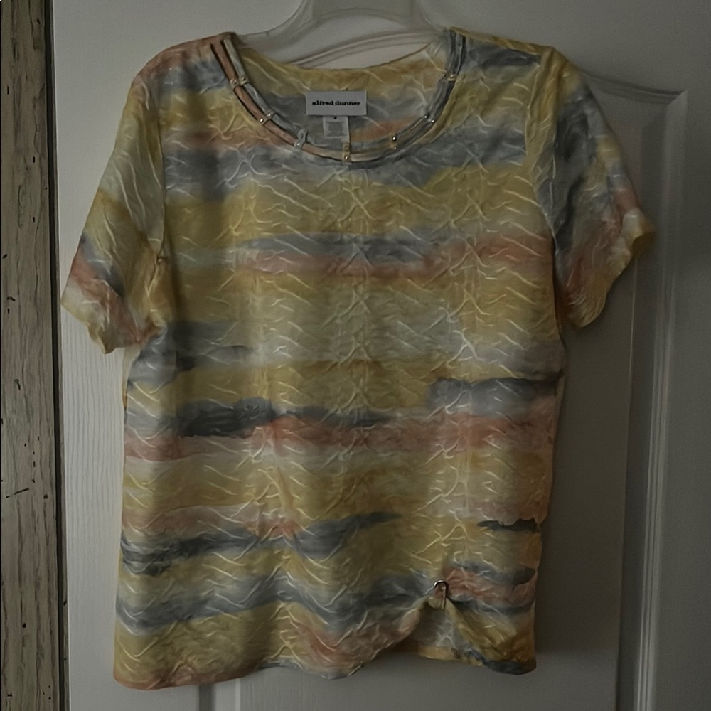 Yellow and Gray Tie-Dye T-Shirt